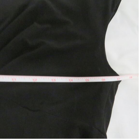 Rena Rowan Black Dress Women Sz 6 Midi Length Sleeveless V-Neck Easy Care Dressy - Picture 6 of 10